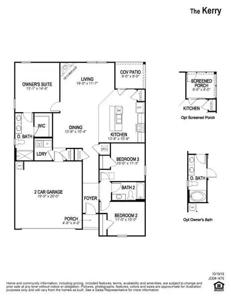 2D floor plan layout of this home in Hunter's Branch, Hopkins, SC (Image 2).