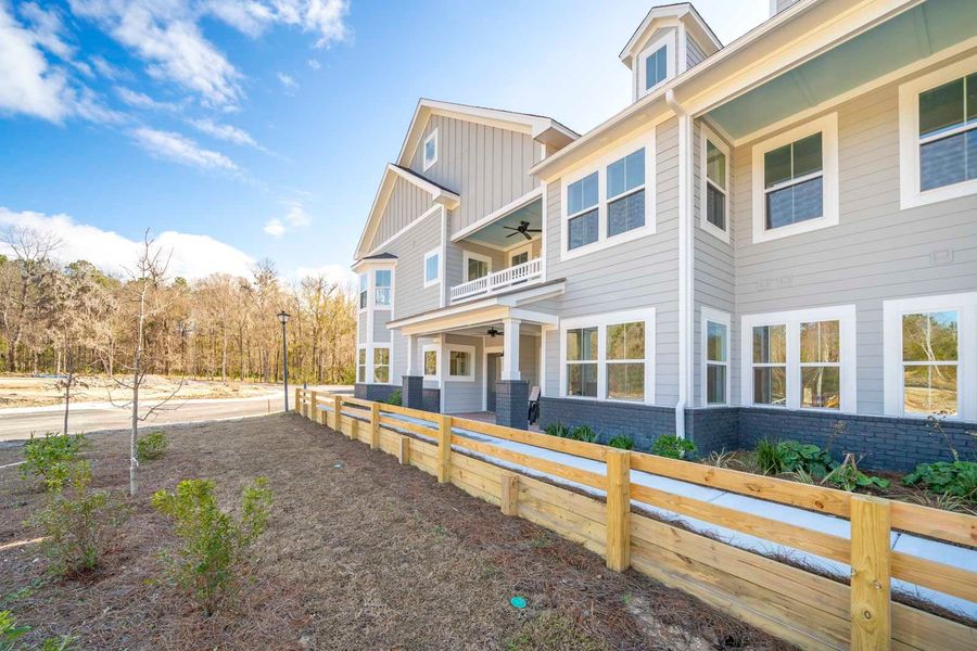Representative exterior details of a home built from the The Anson by New Leaf Builders in Middleborough Condos at Shadowmoss, Charleston (Image 4).