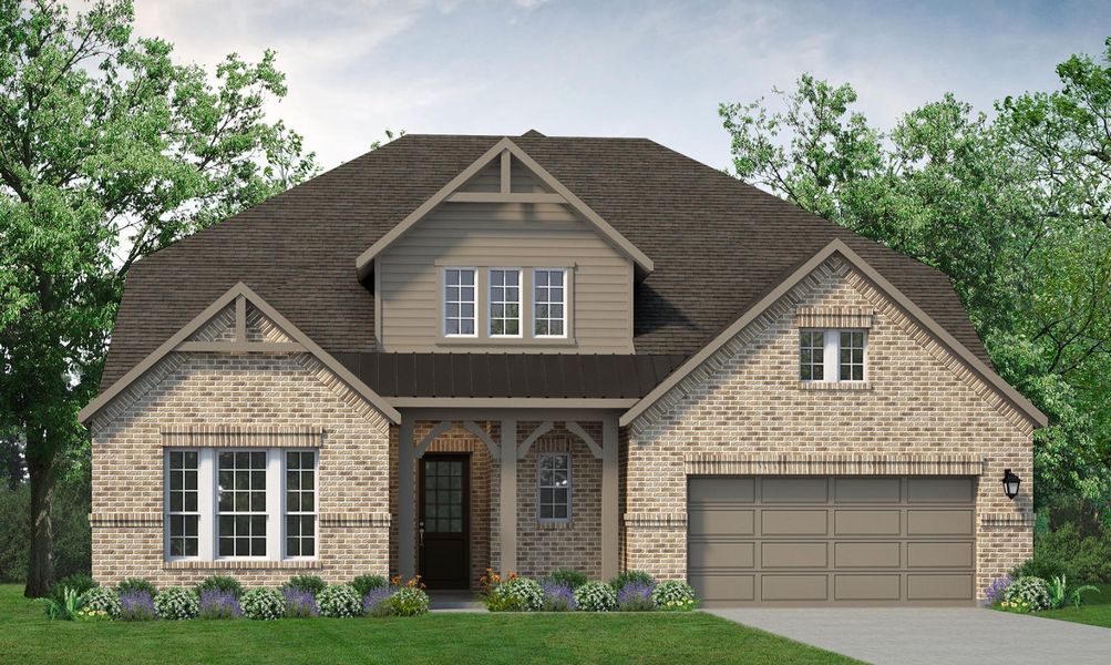 Representative exterior photo of a completed home built from the Grayson by UnionMain Homes in Cambridge Crossing, Celina, TX (Image 26).