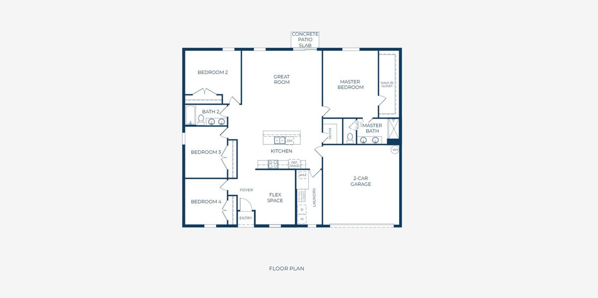 2D floor plan layout for the Willow by Maronda Homes in Gulf Coast Communities, Port Charlotte, FL (Image 5).