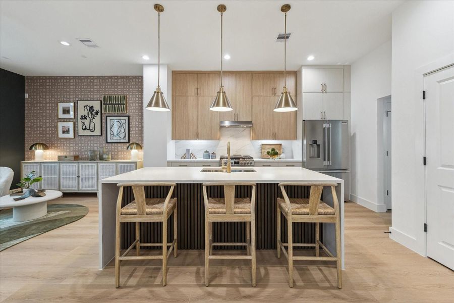 Large island kitchen with seating for casual dining Large island kitchen with seating for casual dining