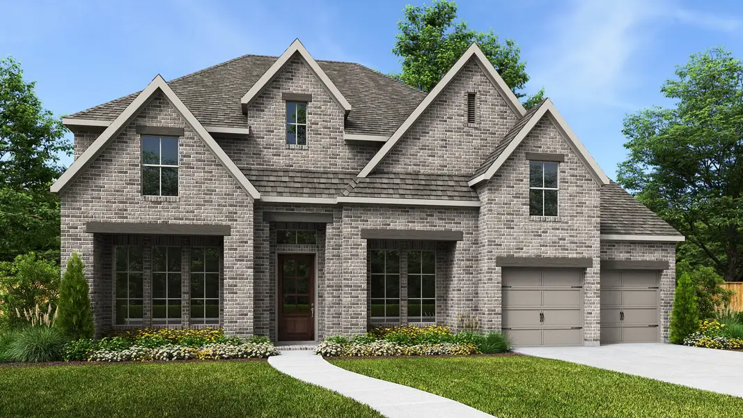 Representative exterior photo of a completed home built from the 3798W by Perry Homes in Valencia, Manvel, TX (Image 2).