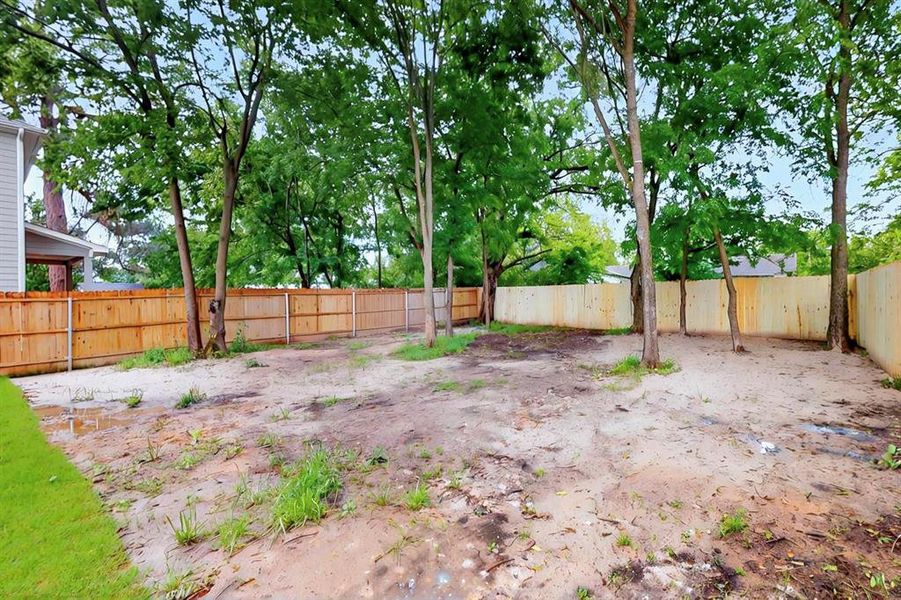 View of yard featuring a fenced backyard View of yard featuring a fenced backyard