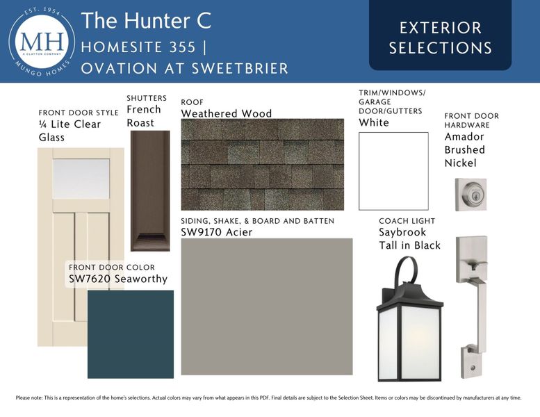 Sample of building materials used in homes in Ovation at Sweetbrier, Durham (Image 4). Sample of building materials used in homes in Ovation at Sweetbrier, Durham (Image 4).
