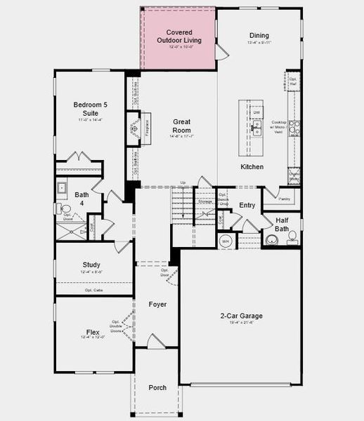 2D floor plan layout of this home in Reserve at Hickory Walk, Kennesaw, GA (Image 3).