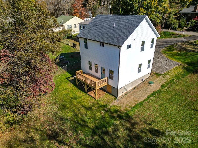 Exterior details and patio area of a home in , Asheville (Image 24).