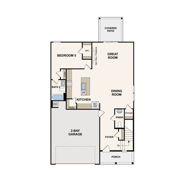 2D floor plan layout of this home in Canebrake at Hickory Hills, Old Hickory, TN (Image 3).