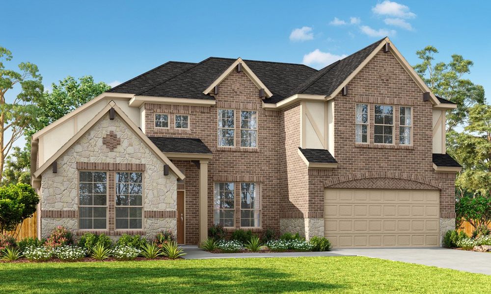 Front exterior of a new home in Leonard Trails, Anna, TX, highlighting curb appeal (Image 1). Front exterior of a new home in Leonard Trails, Anna, TX, highlighting curb appeal (Image 1).