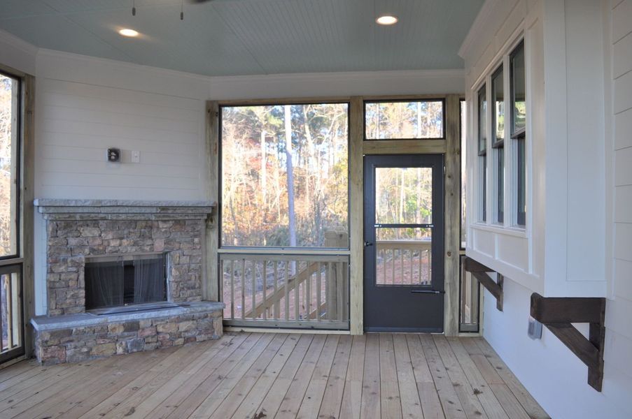 Optional covered deck with fireplace