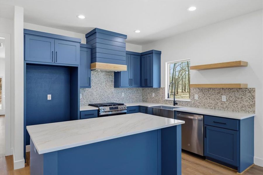 Custom built white oak cabinets!