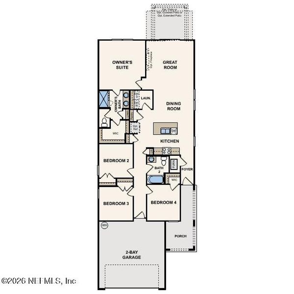 2D floor plan layout of this home in Seminole Palms, Palm Coast, FL (Image 4).