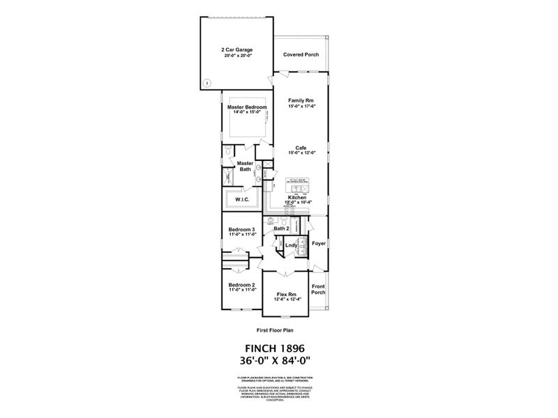 2D floor plan layout of this home in Tillery Park, Grovetown, GA (Image 3).