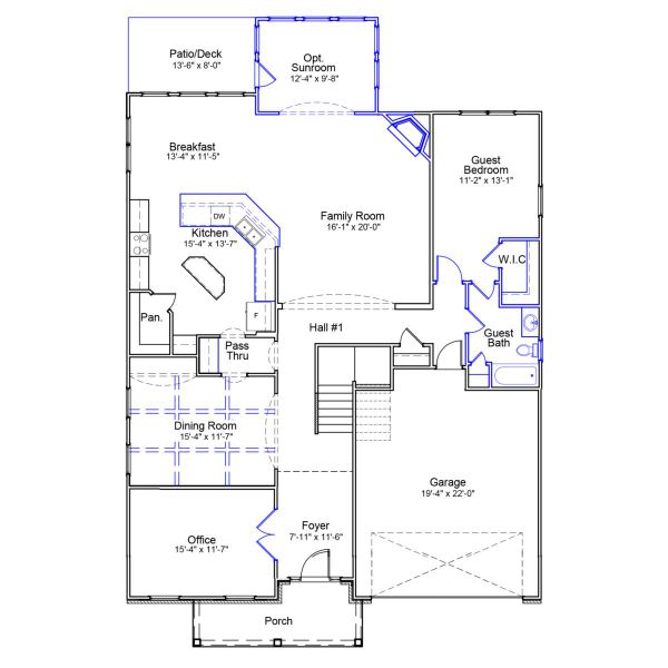 2D floor plan layout of this home in Georgias Landing, Raleigh, NC (Image 4).