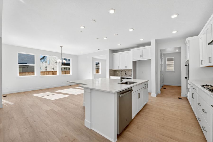 Furnished interior view inside a new home in Trailstone, Arvada (Image 6).