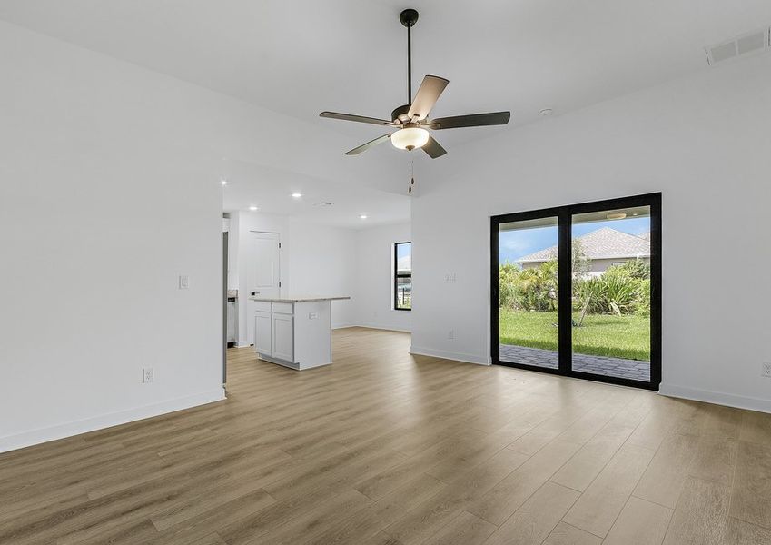 Enjoy family game nights in the open entertainment space Enjoy family game nights in the open entertainment space