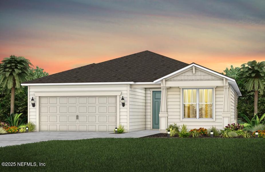 Front exterior of a new home in Hyland Trail, Green Cove Springs, FL, highlighting curb appeal (Image 1).
