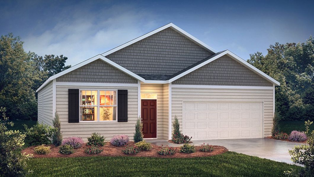 Representative exterior photo of a completed home built from the Cali by D.R. Horton in Woodhaven at Chester, Chester, SC (Image 2).