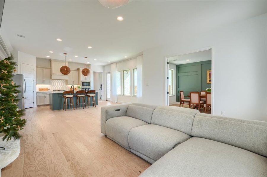 Living room featuring light hardwood / wood-style flooring