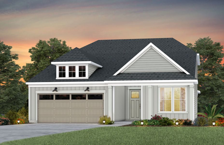 Front exterior of a new home in Carolina Riverside, Belmont, NC, highlighting curb appeal (Image 22).