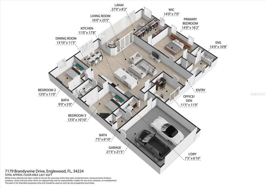 2D floor plan layout of this home in , Englewood, FL (Image 3).
