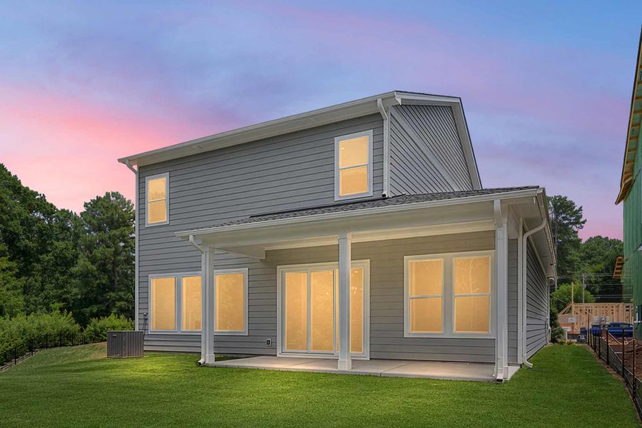 Representative exterior details of a home built from the The Wedgewood by David Weekley Homes in The Reserve at Cadia Village, Matthews (Image 4).