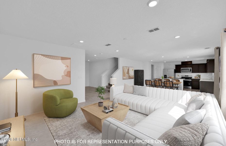Furnished interior view inside a new home in Wells Landing, Jacksonville (Image 6).