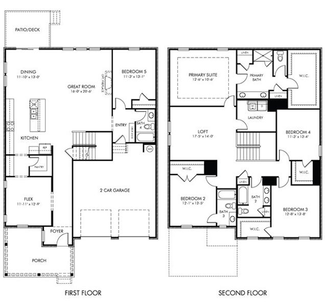 2D floor plan layout of this home in Benders Cove - Reserve Series, Mount Juliet, TN (Image 2).