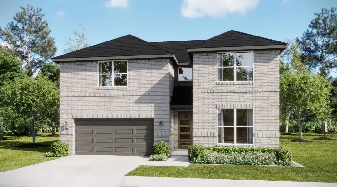 Representative exterior photo of a completed home built from the Beacon by Risewell Homes in Hunters Ridge, Crowley, TX (Image 3).