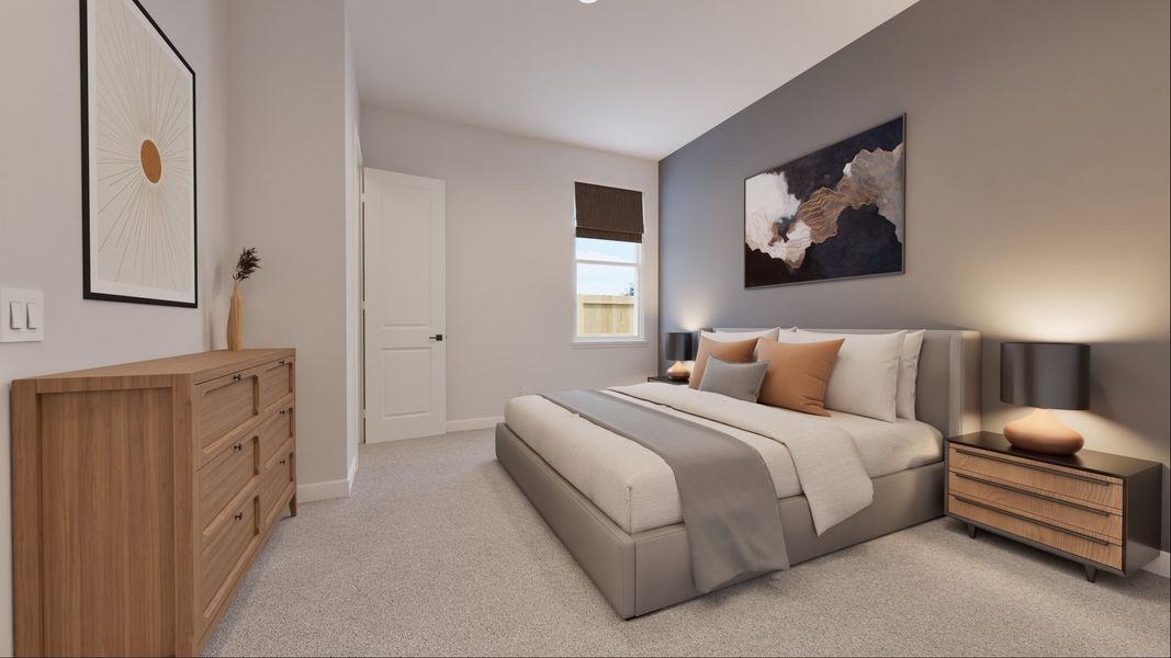 Furnished interior view inside a new home in 6 Creeks, Kyle (Image 8).