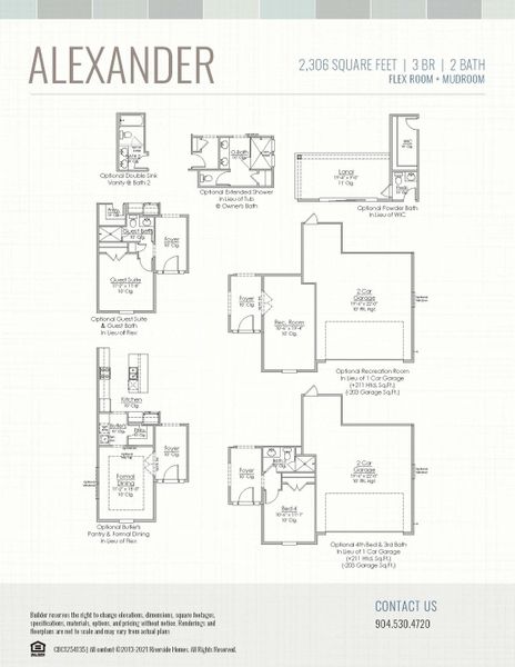 2D floor plan layout for the Alexander by Riverside Homes in Hidden Creek at SilverLeaf Phase 2, St. Augustine, FL (Image 6). 2D floor plan layout for the Alexander by Riverside Homes in Hidden Creek at SilverLeaf Phase 2, St. Augustine, FL (Image 6).