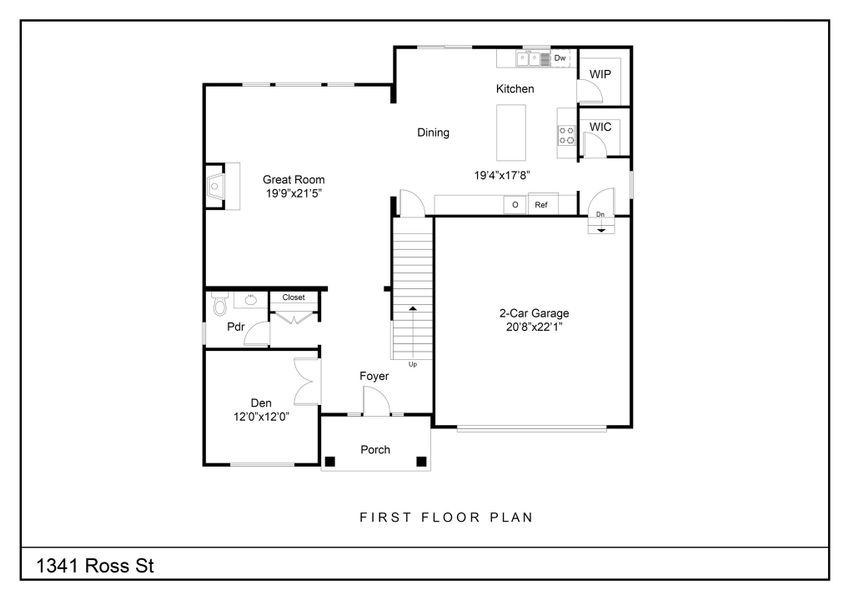 2D floor plan layout for the Maggie by Norfleet Builders in Cambria, White House, TN (Image 2).