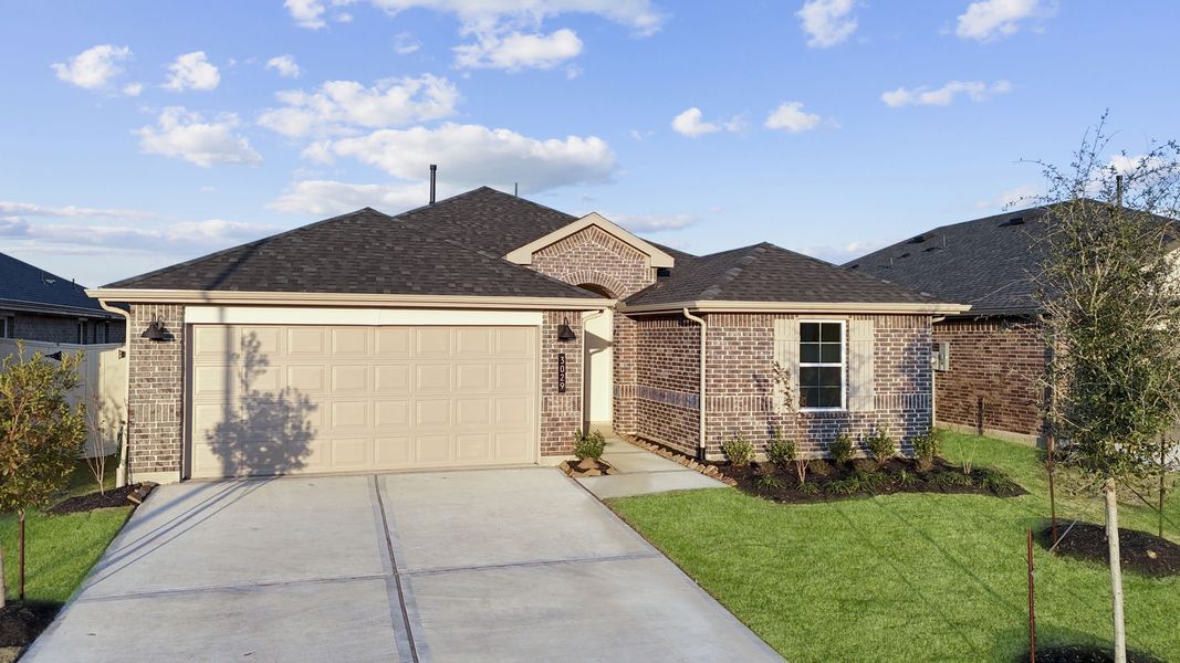 Representative exterior photo of a completed home built from the Huntsville by D.R. Horton in Westland Ranch 50' Homesites, League City, TX (Image 17).
