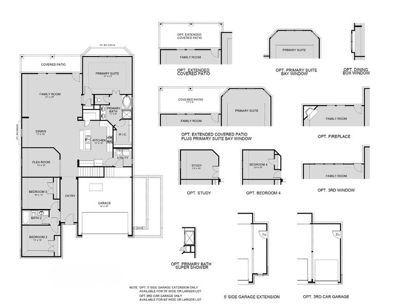 2D floor plan layout for the The Landry by Legend Homes in Bluestem, Brookshire, TX (Image 3).