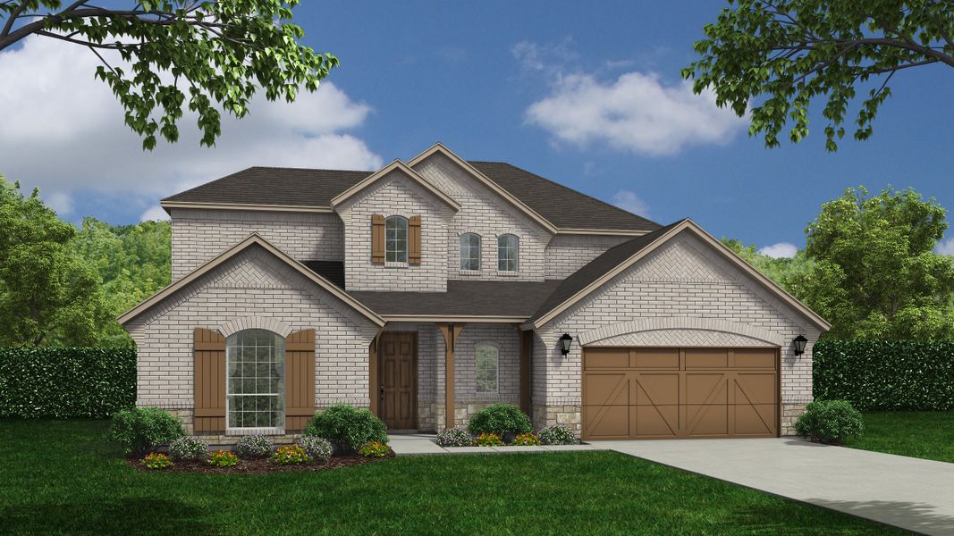 Plan 1684 Elevation C with Stone by American Legend Homes