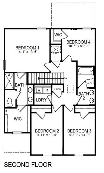 2D floor plan layout for the Edmon by D.R. Horton in Wallace Springs, Statesville, NC (Image 4). 2D floor plan layout for the Edmon by D.R. Horton in Wallace Springs, Statesville, NC (Image 4).