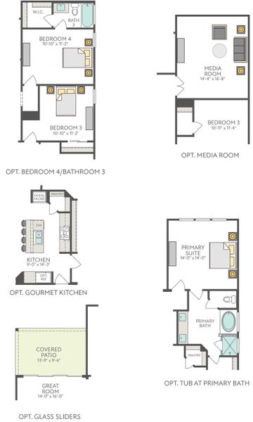 2D floor plan layout of this home in Flora, Hutto, TX (Image 6). 2D floor plan layout of this home in Flora, Hutto, TX (Image 6).