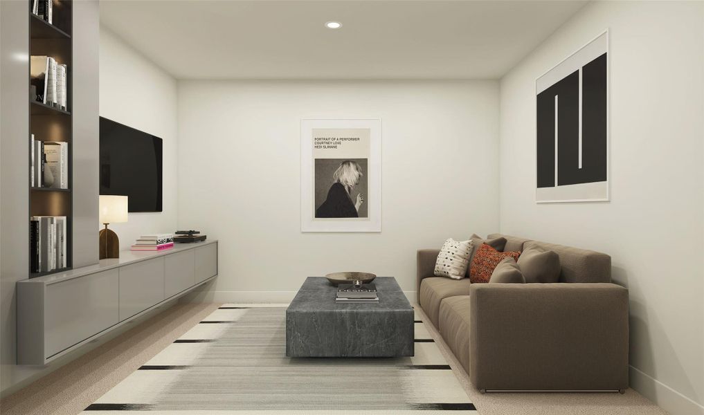 Dedicated media room (*Artist rendering used for illustration purposes only.) Dedicated media room (*Artist rendering used for illustration purposes only.)