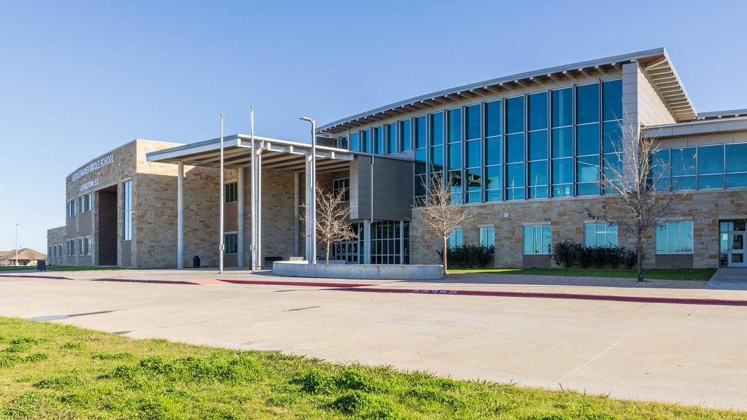 Front exterior of a new home in , Georgetown, TX, highlighting curb appeal (Image 2). Front exterior of a new home in , Georgetown, TX, highlighting curb appeal (Image 2).