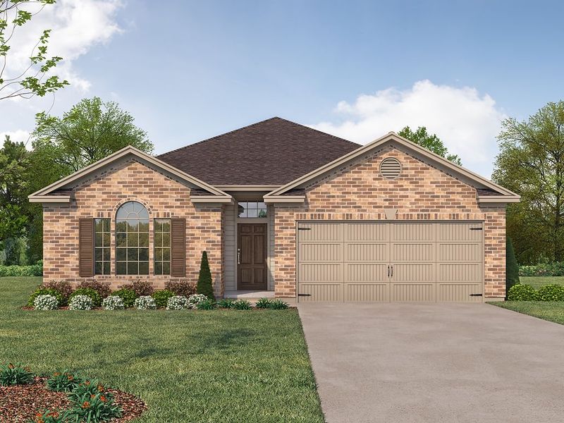 Representative exterior photo of a completed home built from the Hardin by Kendall Homes in Russell Ranch, Bay City, TX (Image 5). Representative exterior photo of a completed home built from the Hardin by Kendall Homes in Russell Ranch, Bay City, TX (Image 5).