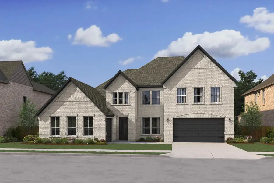 Representative exterior photo of a completed home built from the Little Rock by K. Hovnanian® Homes in Elevon, Lavon, TX (Image 1). Representative exterior photo of a completed home built from the Little Rock by K. Hovnanian® Homes in Elevon, Lavon, TX (Image 1).