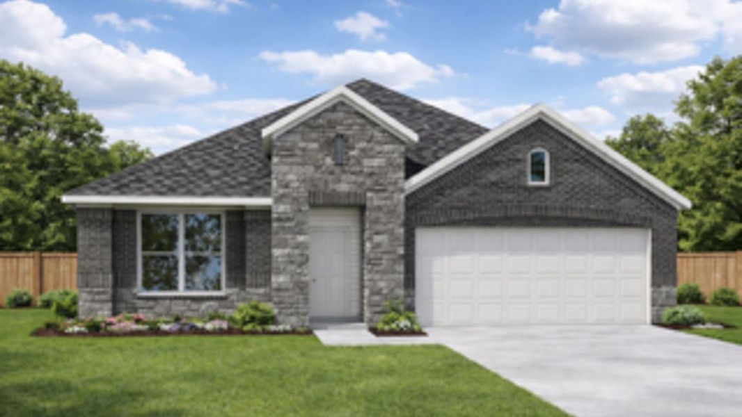 Front exterior of a new home in Hills of Westlake, Conroe, TX, highlighting curb appeal (Image 1). Front exterior of a new home in Hills of Westlake, Conroe, TX, highlighting curb appeal (Image 1).