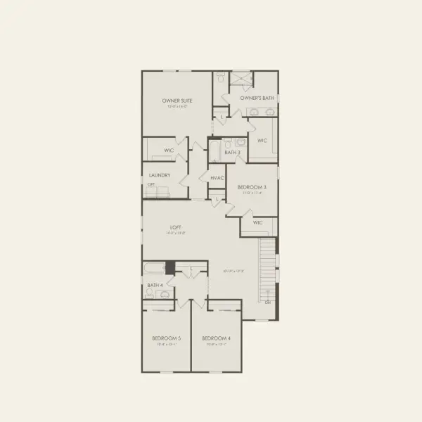 2D floor plan layout for the Whitmore by Pulte Homes in Waypointe, Port Orange, FL (Image 5).
