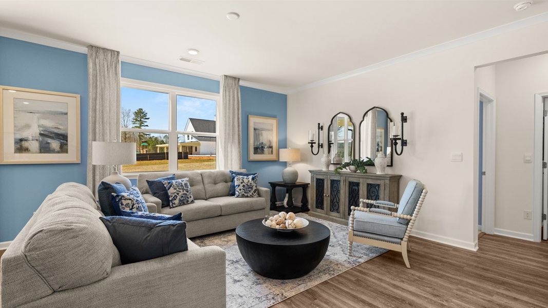 Representative furnished interior of a home built from the HAYDEN Express by D.R. Horton in WillowBrook, Winder (Image 27).