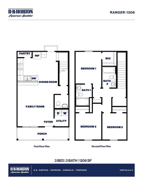 2D floor plan layout of this home in Castles Edge, Willis, TX (Image 2).