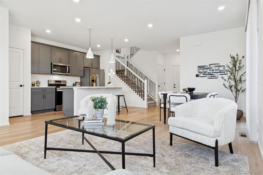 Main Level: Kitchen, Dining and Living Room Main Level: Kitchen, Dining and Living Room