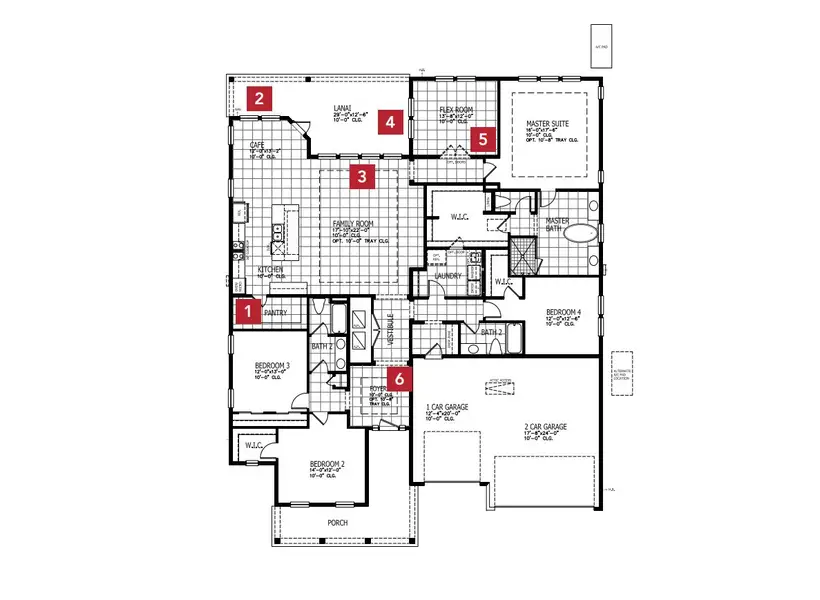 2D floor plan layout for the Nicholas - Hidden Creek by MasterCraft Builder Group in SilverLeaf, St. Augustine, FL (Image 3).