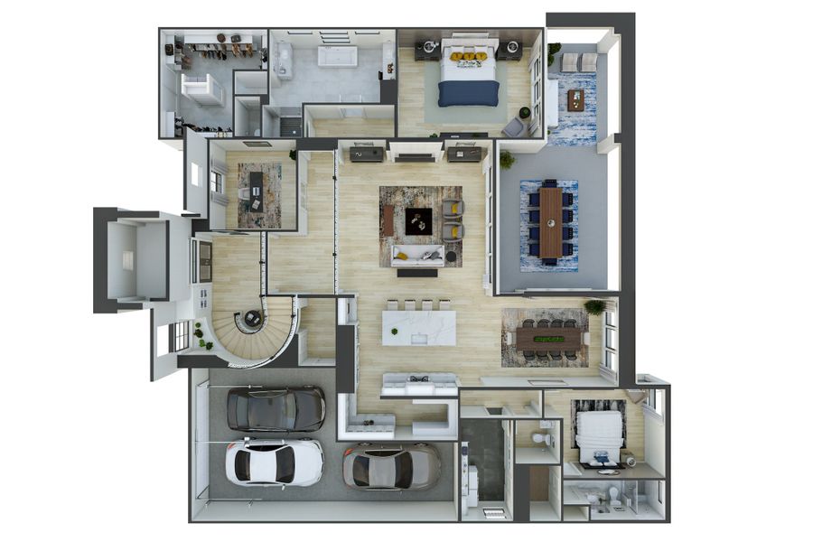 2D floor plan layout for the Salerno by Tri Pointe Homes in Dunham Pointe, Cypress, TX (Image 4).