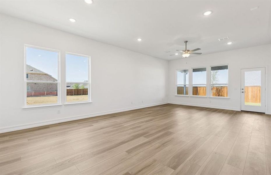 Spacious gathering room with large windows Spacious gathering room with large windows