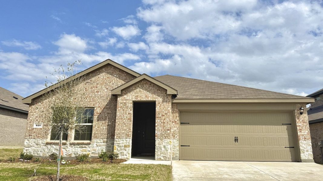 Front exterior of a new home in Riverfield, Josephine, TX, highlighting curb appeal (Image 1). Front exterior of a new home in Riverfield, Josephine, TX, highlighting curb appeal (Image 1).