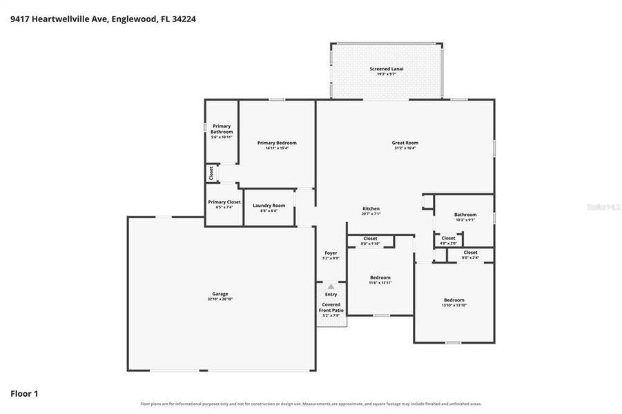 2D floor plan layout of this home in , Englewood, FL (Image 5).